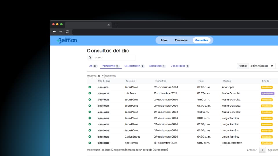 Software para consultorio Clinico
